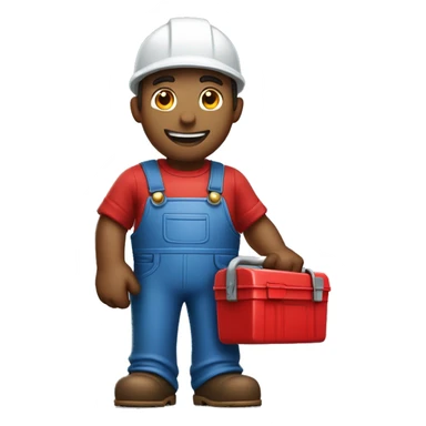 Plumber holding a red tool box sticker