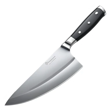 chef knife with shiny blade sticker