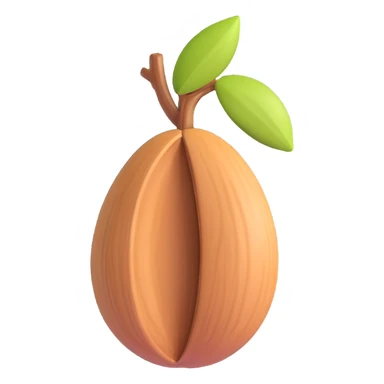 large single almond, realistic sticker