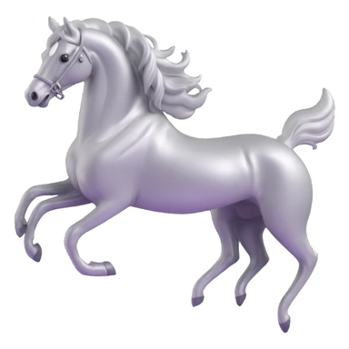silver metal chrome spirit horse running, magical sticker
