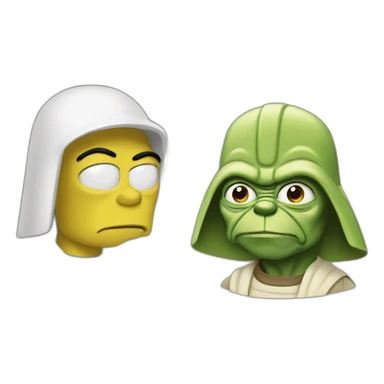 Homer vs yoda sticker