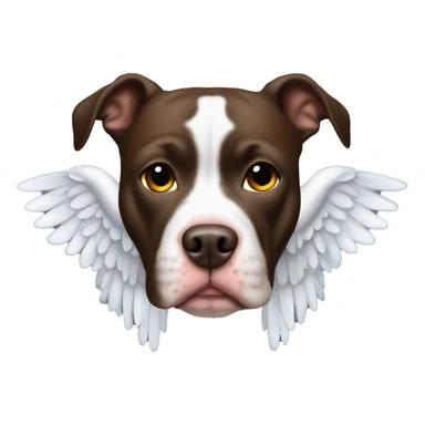 Dark brown pitbull with halo and wings sticker