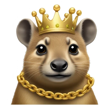 hyrax with a gold chain and a crown sticker