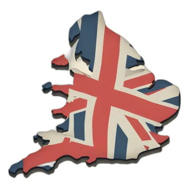 Map of England with English flag sticker