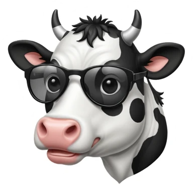 make a cow emoji wear sunglasses sticker