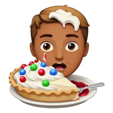 person getting hit in the face with a pie sticker