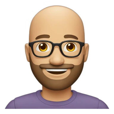 bald man with beard smiling sticker