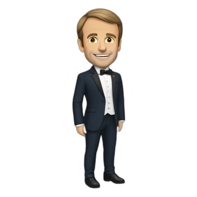Emmanuel Macron qui lève le majeure sticker