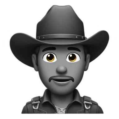 cowboy janky black and white sticker