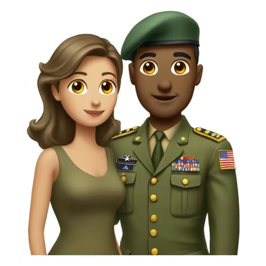 An army man with his wife sticker