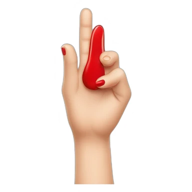 Middle finger with red nail polish  sticker