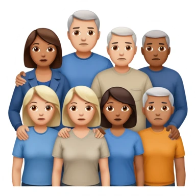 a gathering of middle aged adults as a support group sticker