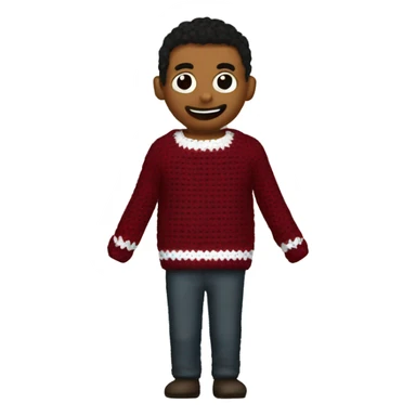  crochet maroon christmas sweater sticker