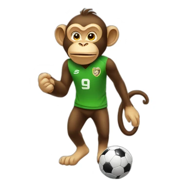 Monkey betting on soccer sticker
