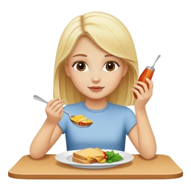 blonde girl having lunch sticker