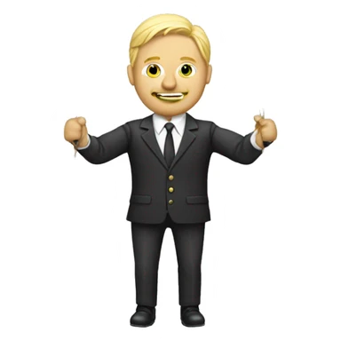 Blonde business man marionette strings sticker