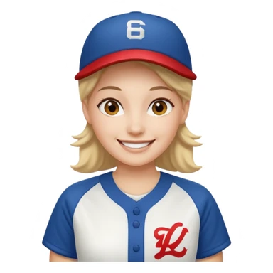 woman with white baseball jersey  sticker