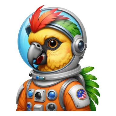 parrot with astronaut suit sticker