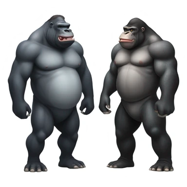 Hippopotamus and gorilla  sticker