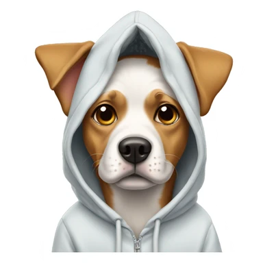 Dogwearing a hoodie sticker