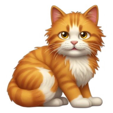 Agressive Fluffy ginger cat sticker