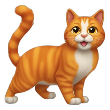 Orange cat with squirrel tail sticker