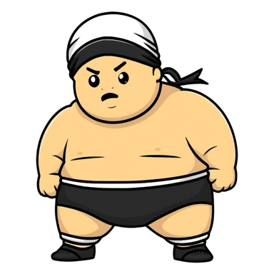 White skin fat guy with black durag in wrestling singlet sticker