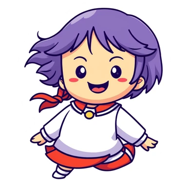 magical heroine chibi emote laughing with eyes closed sticker