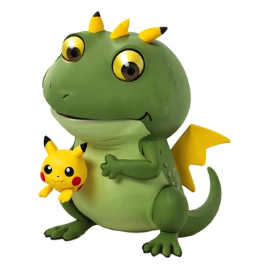 McDonald’s a new happy meal toy a T-Rex Pikachu buy toy And the T-Rex comes to live ￼￼￼ sticker