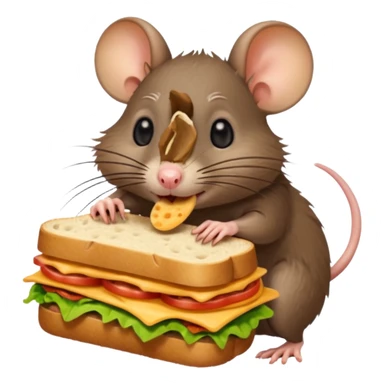 Rat eating sandwhich sticker
