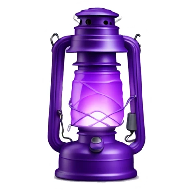 Realistic camping purple lit camping lantern lisolated. sticker