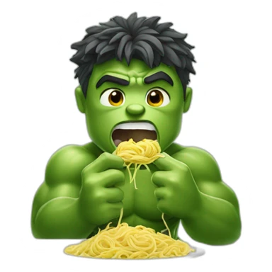 The Hulk Eating Pasta sticker