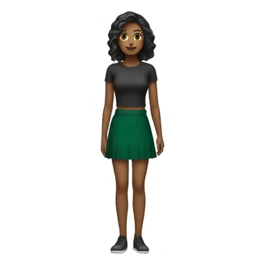 Dark Green mini skirt isolated sticker