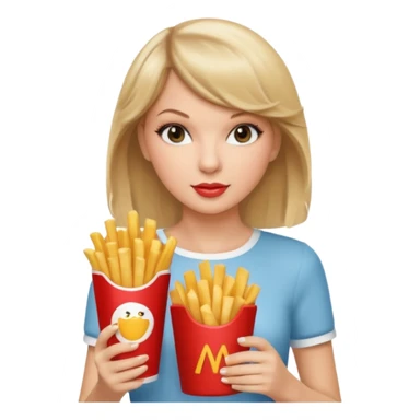 Taylor Swift holding a cup of fries





































 sticker