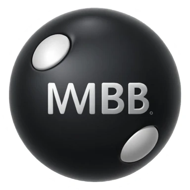 Black pull Ball with MB written on it. Nothing else no holes or anything. sticker