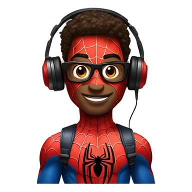 Spider man listening music sticker