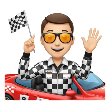 SONO UN DIRETTORE DI GARA AUTO E SBANDIERO CON LA BANDIERA A SCACCHI PUOI GENERARE MENTRE SBANDIERO AUTO sticker