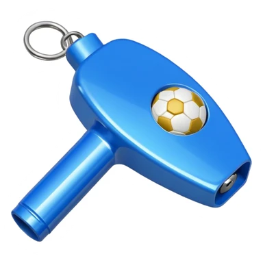Soccer whistle in blue sticker