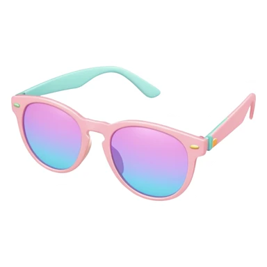 A colorful pair of Pastel sunglasses (aesthetic, loose object, apparel), 3/4 angle sticker