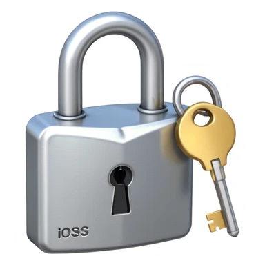 Closed padlock with a key inserted into it sticker