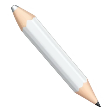 white colored pencil with a sharp white tip sticker