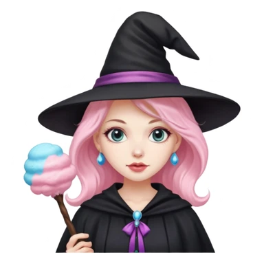 Witch with cotton candy sticker