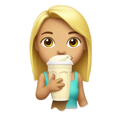 Chica rubia bebiendo batido  sticker