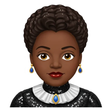 Mary McLeod Bethune with dark brown hair, black sequin outfit  sticker
