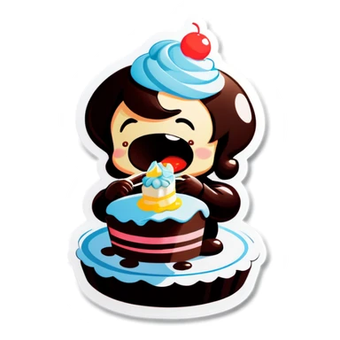 BIBBLE eating cake sticker