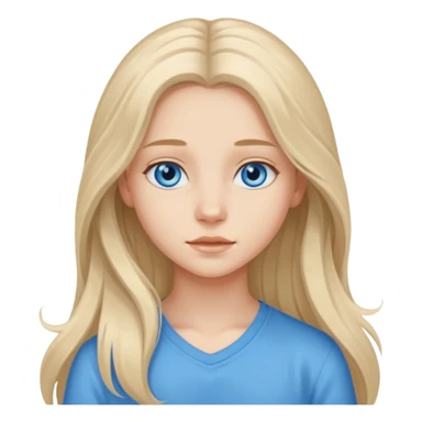 An bloude girl teen-adoult very  long hair sticker