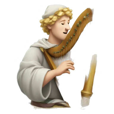 Petrarch playing the harp sticker