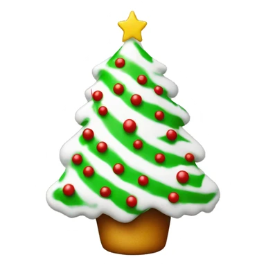 White Christmas tree no stump with drizzled red icing and small green sprinkles  sticker