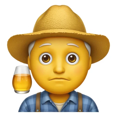 a yellow face default emoji which looks like a farmer with drunk eyes sticker