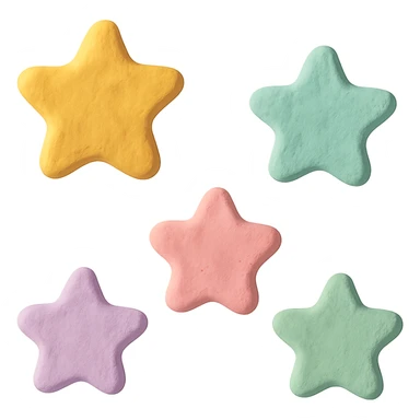 claymation style little stars with pastel colors and soft edges sticker